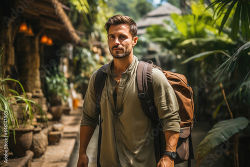 Tropical Adventure: Bali Backpacking for Men © AIproduction