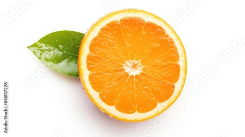 Orange and slice  citrus fruit  isolated white background