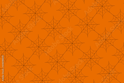 Spider web isolation on orange background halloween