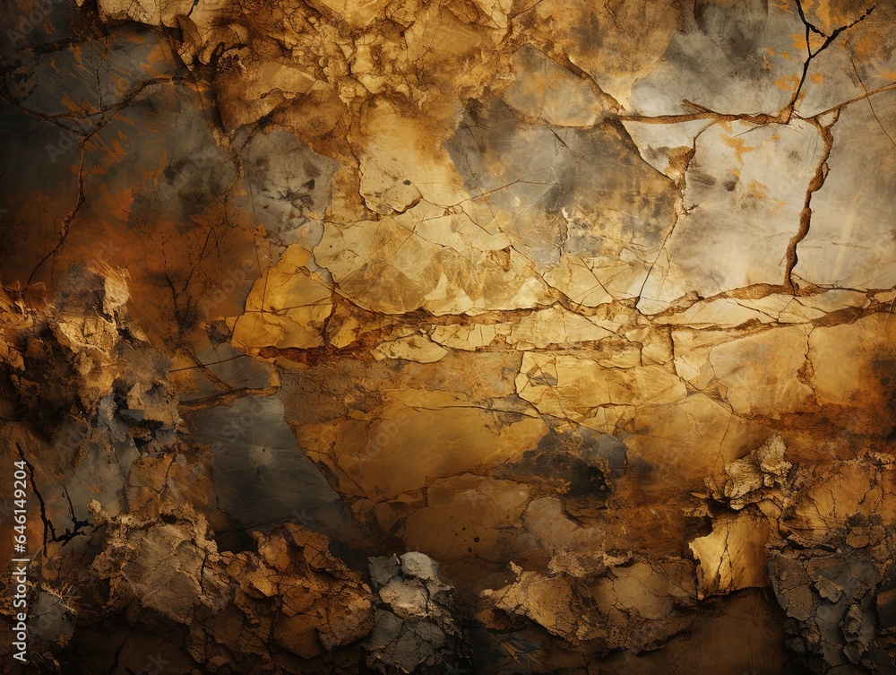 Cracked and broken yellow concrete wall background with copy space for text or image. AI generated Cracked and broken yellow concrete wall background with copy space for text or image. AI generated