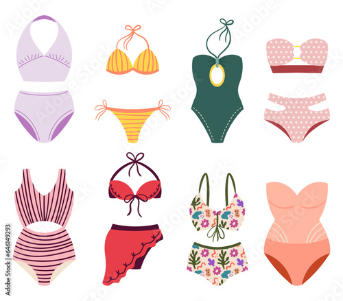 Stylish Woman Swimsuits Come In Various Designs And Sizes To Suit Different Preferences. From One-pieces To Bikinis © Hanna Syvak