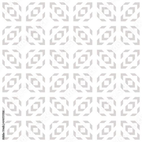 Subtle vector geometric seamless pattern. Abstract minimal beige and white graphic background. Simple folk style texture. Ethnic tribal ornament. Repeated retro vintage geo design for decor, print
