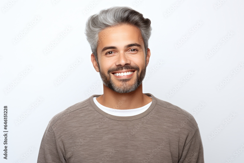 Picture of man with grey hair and beard smiling. This image can be used to portray happiness, confidence, and wisdom. Picture of man with grey hair and beard smiling. This image can be used to portray happiness, confidence, and wisdom.