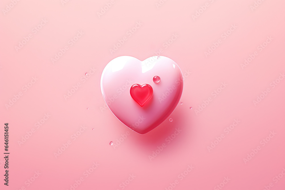 Heart shaped object is featured on pink background. This image can be used for various purposes.