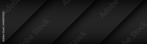 Black modern material header with overlapped layers with cmyk colors. Banner for your business. Vector abstract widescreen background