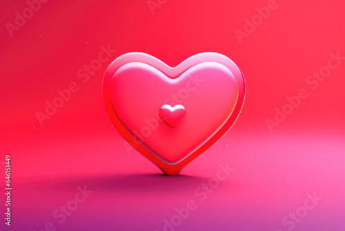 Heart-shaped object is depicted on vibrant pink background. Convey love  romance  or affection. Perfect for Valentine s Day cards  wedding invitations  or any design that requires touch of sweetness.