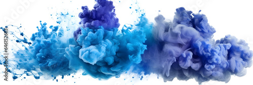 Blue Smoke Dust Explosion: A Fiery Burst of Vibrant Colors and Dynamic Energy separated on white background, brilliant smoke clouds on white background, generative ai