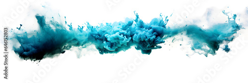 Blue Smoke Dust Explosion: A Fiery Burst of Vibrant Colors and Dynamic Energy separated on white background, brilliant smoke clouds on white background, generative ai © Marc