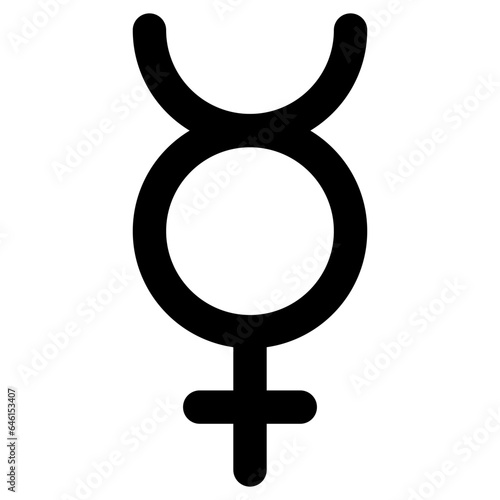 Non-binary transgender sign. Simple flat black vector icon.