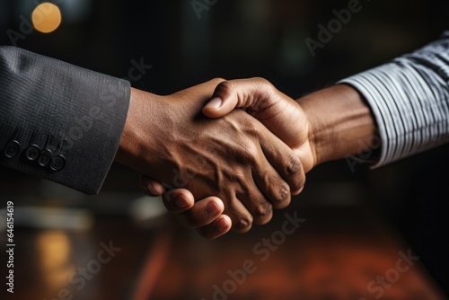Businessmen, business partners shake hands with each other