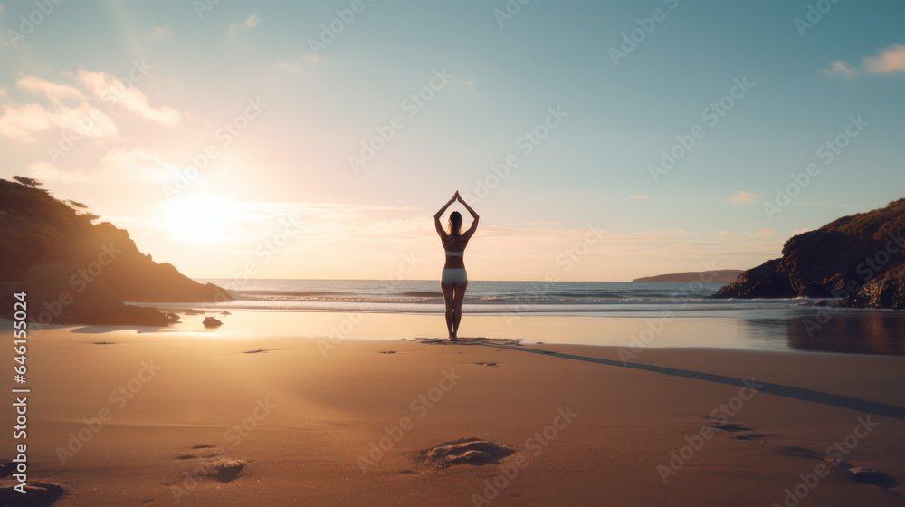 Yoga Practice at the Beach