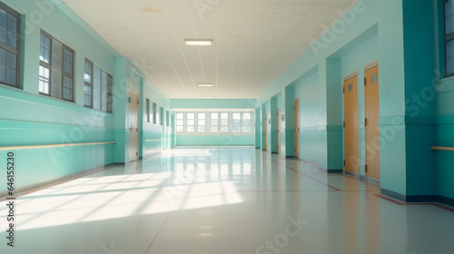 Wallpaper Mural An Empty School Corridor Awaits the Day Torontodigital.ca