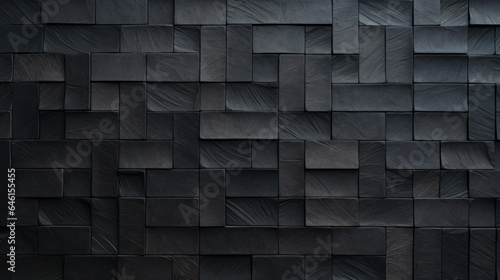 Black mosaic square tile pattern, tiled background