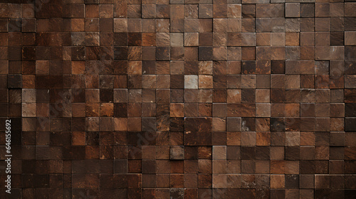 Bronze mosaic square tile pattern, tiled background © HY