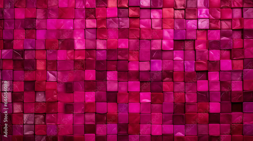 Fuchsia mosaic square tile pattern, tiled background Fuchsia mosaic square tile pattern, tiled background