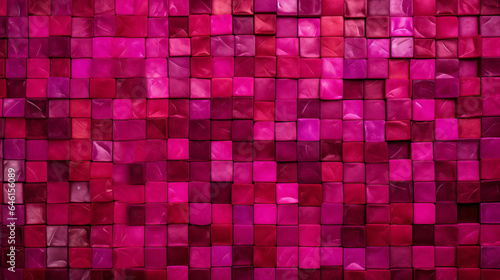 Fuchsia mosaic square tile pattern, tiled background 