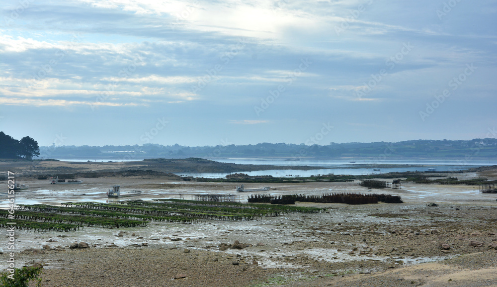 Joli paysage de mer à marée basse en Bretagne - France Joli paysage de mer à marée basse en Bretagne - France