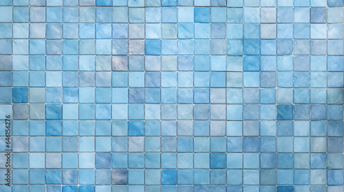 Light blue mosaic square tile pattern, tiled background 