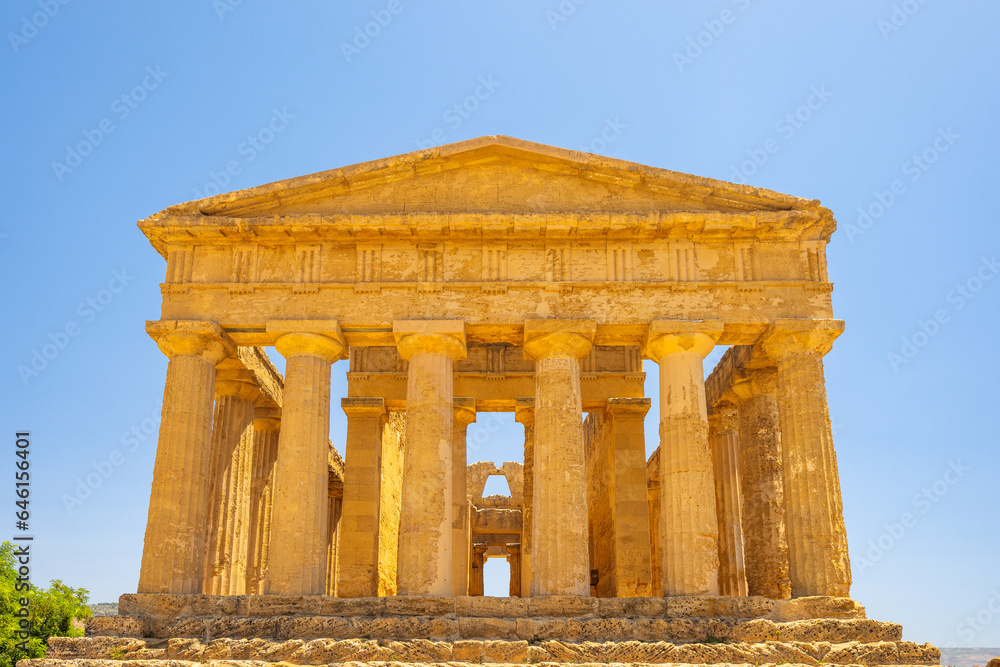 Temple of Concordia in Valley of the Temples. Archaeological site in Agrigento at Sicily, Italy, Europe. Temple of Concordia in Valley of the Temples. Archaeological site in Agrigento at Sicily, Italy, Europe.