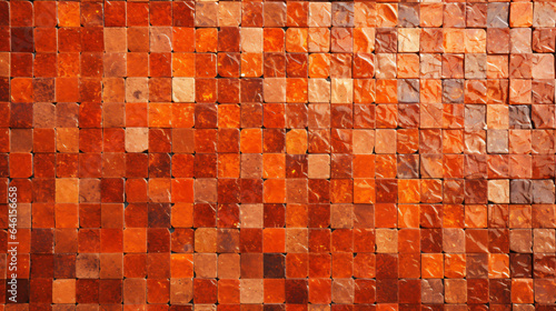 Orange mosaic square tile pattern  tiled background 