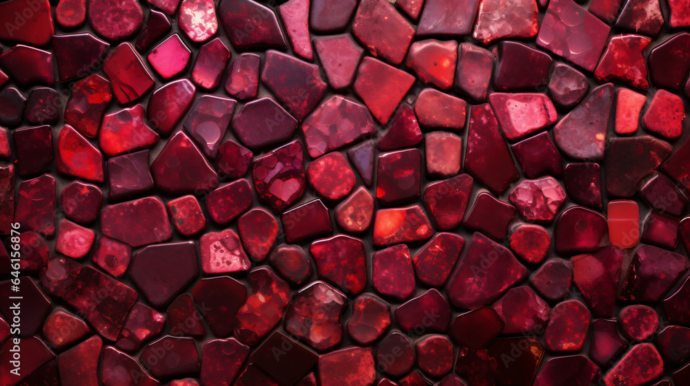 Ruby mosaic stone tile pattern, tiled background Ruby mosaic stone tile pattern, tiled background