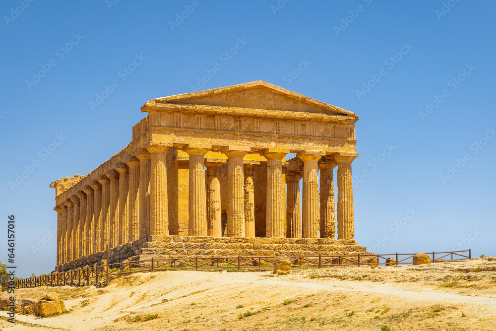 Temple of Concordia in Valley of the Temples. Archaeological site in Agrigento at Sicily, Italy, Europe.