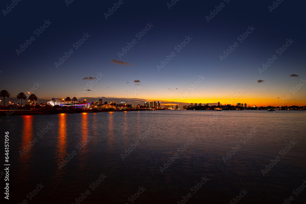 Miami downtown, skyline of Miami at hight. Miami downtown, skyline of Miami at hight.