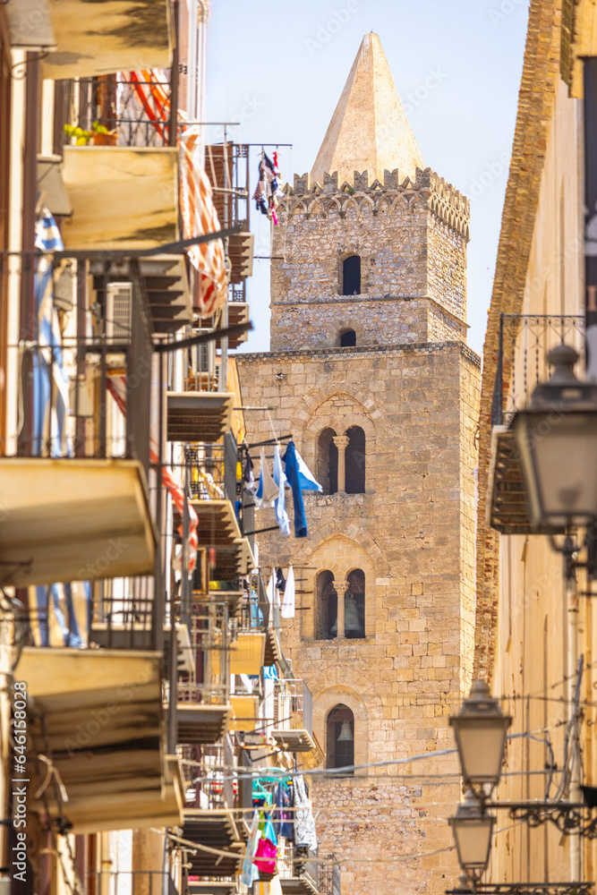 Duomo di Cefalu - Cathedral in centre of Cefalu city in Sicily, Italy, Europe.