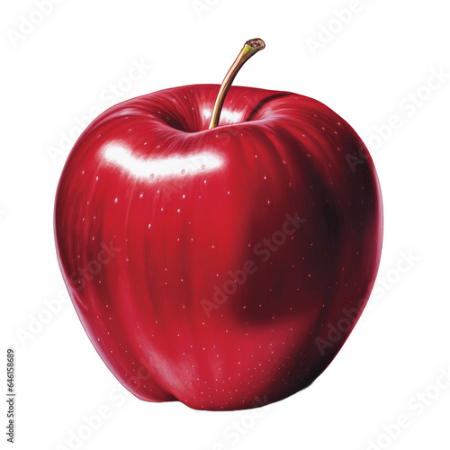 Nature s Bounty  The Minimalist Crimson Red Apple - Created with Generative AI Technology