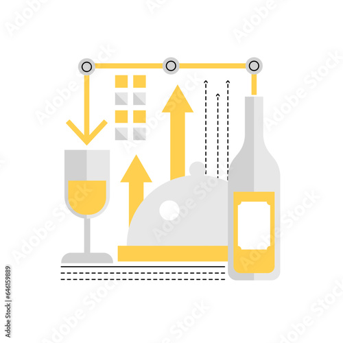 Hotel restaurant service. All inclusive, lunch and breakfast, catering service vector illustration