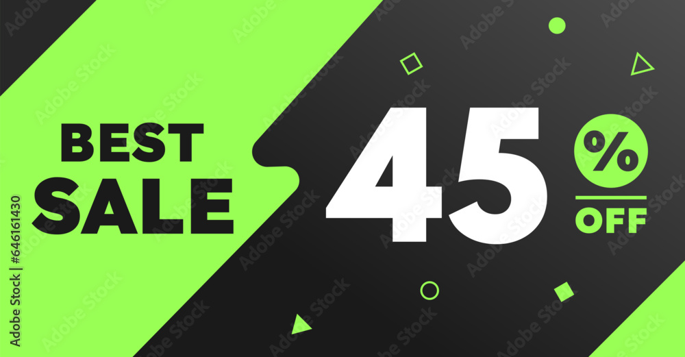45% percent best sale banner black light green neon 45% percent best sale banner black light green neon
