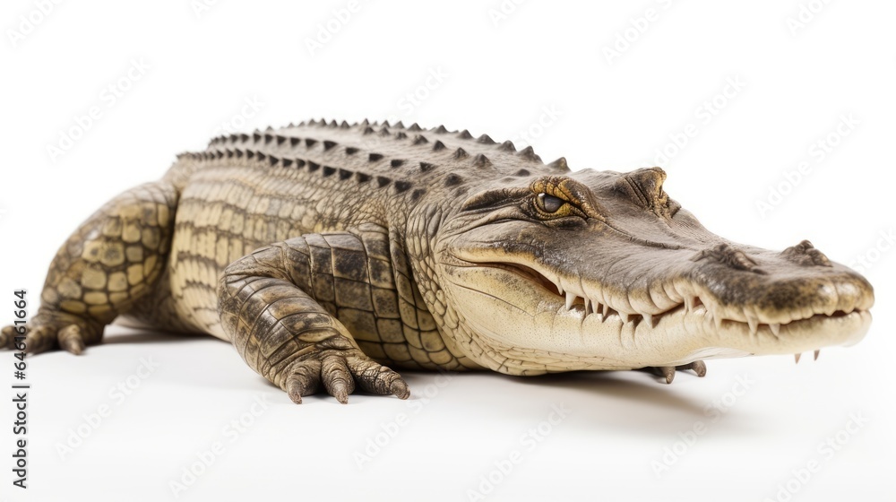 Naklejka premium Crocodile Isolated in White