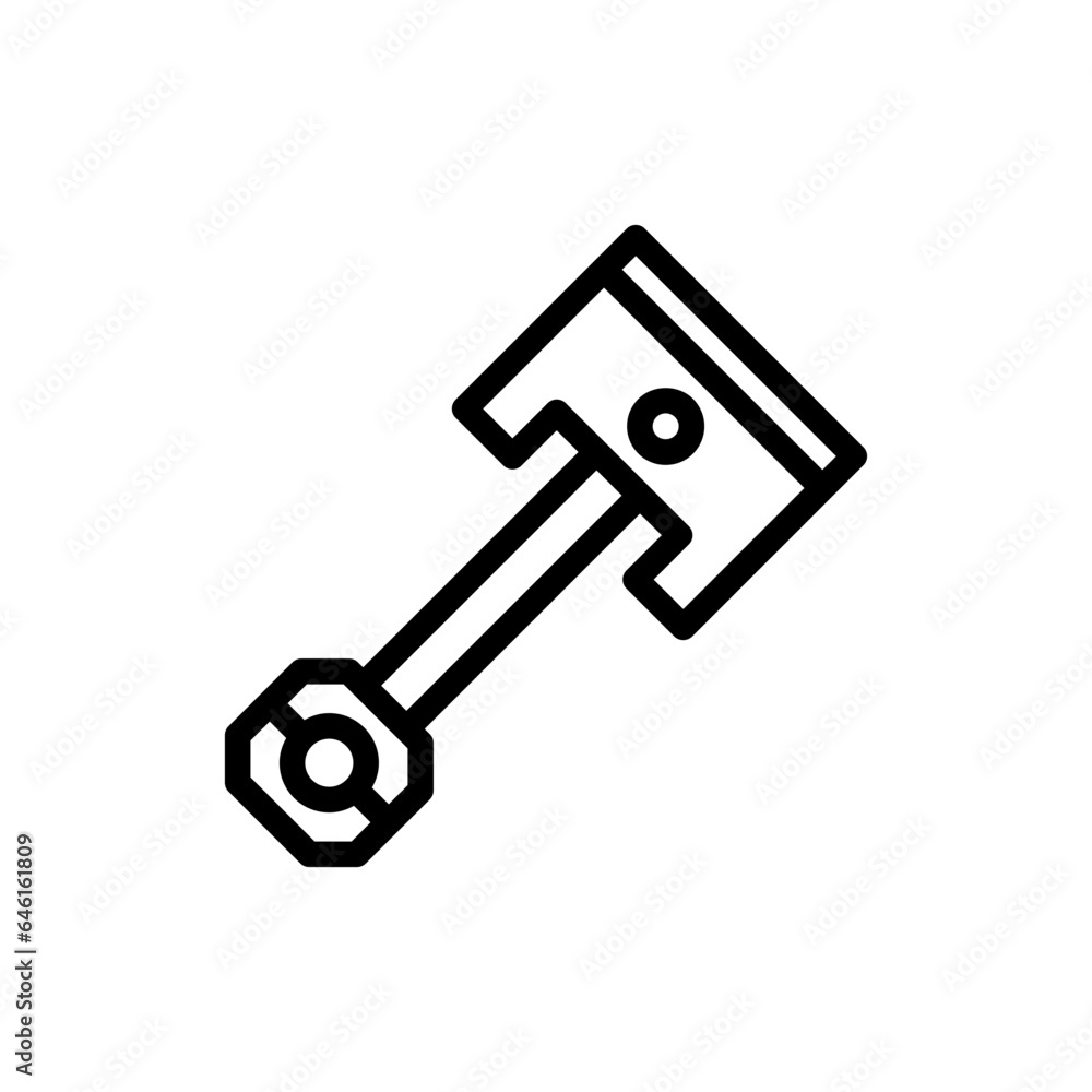 Piston motor service and garage icon with black outline style. piston, engine, vehicle, sign, auto, car, repair. Vector Illustration Piston motor service and garage icon with black outline style. piston, engine, vehicle, sign, auto, car, repair. Vector Illustration