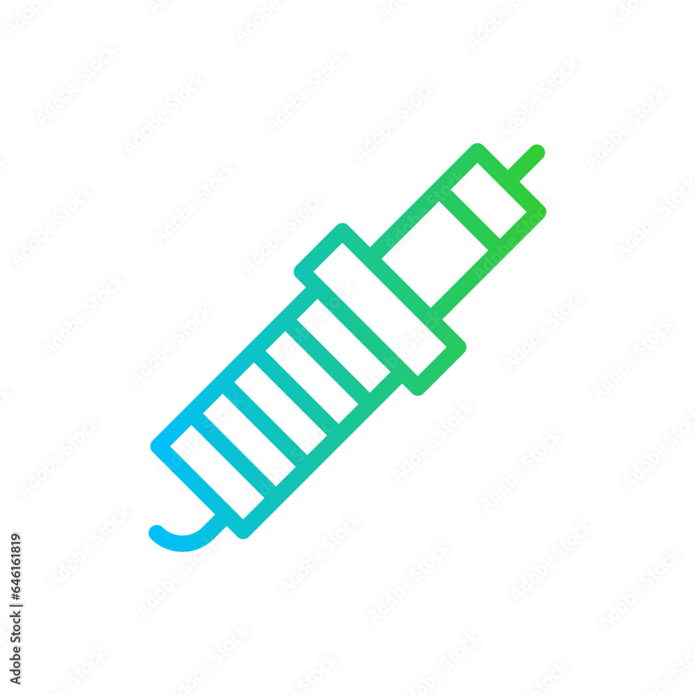 Spark plug motor service and garage icon with blue and green gradient outline style. symbol, automobile, car, plug, auto, spark, electric. Vector Illustration Spark plug motor service and garage icon with blue and green gradient outline style. symbol, automobile, car, plug, auto, spark, electric. Vector Illustration