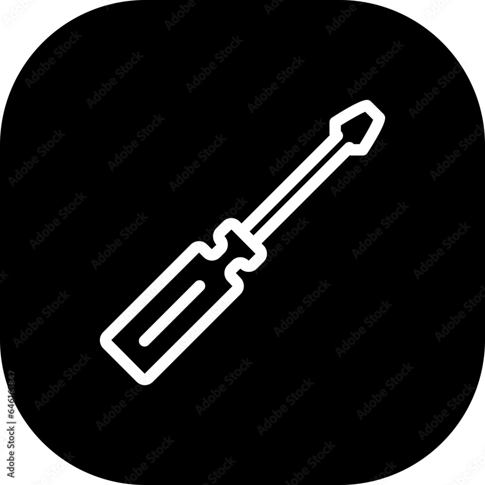 Screwdriver motor service and garage icon with black filled line outline style. screwdriver, repair, work, tool, service, wrench, equipment. Vector Illustration Screwdriver motor service and garage icon with black filled line outline style. screwdriver, repair, work, tool, service, wrench, equipment. Vector Illustration