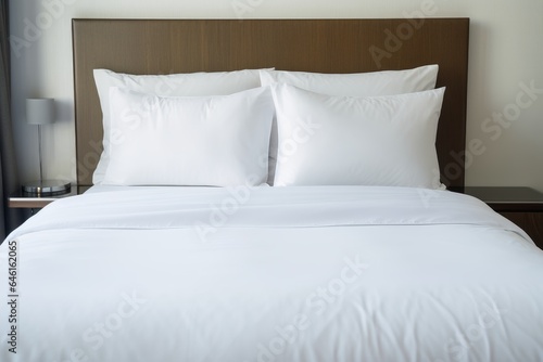 Clean white bed linen on a bed in a luxury hotelroom.