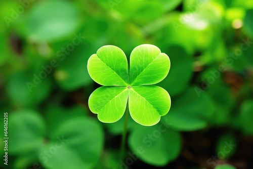 Four leaves clover symbolizing fortune and being lucky.
