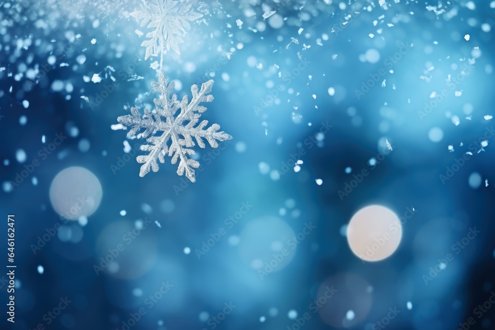 Slowly falling snow in winter. Slowly falling snow in winter.