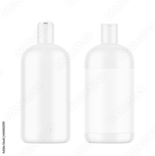 Realistic bottle with disc top cap mockup. Vector illustration isolated on white background. Perfect for promote your product. EPS10.	