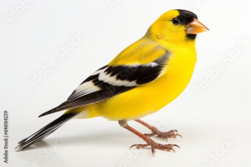 Close-up studio portrait of American Goldfinch Spinus tristis. Blank for design © top images