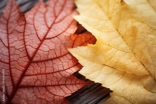 Autumn leaves, macro close-up. Background with selective focus and copy space