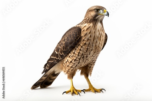 Broad-winged Hawk Buteo platypterus, blank for design. Bird close-up. Background with place for text
