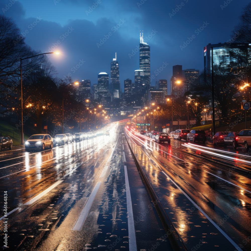 Naklejka premium Seafoam light sparks soaring over city scenery 