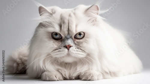 Capturing the Stunning Beauty of a White Himalayan Cat - A Majestic Feline Portrait