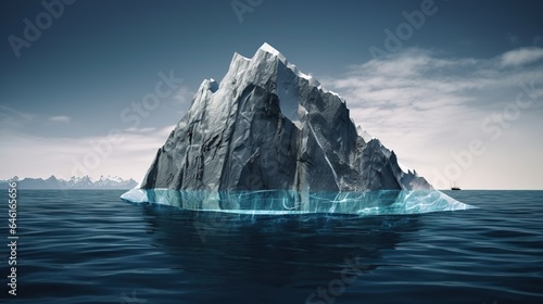Majestic Iceberg Extending Obliquely with Glistening Water Droplets in a Serene Arctic Scene © Irfanan