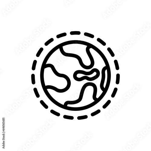Ozon ecology icon with black outline style. ozone, molecule, nature, ecology, layer, eco, design. Vector Illustration