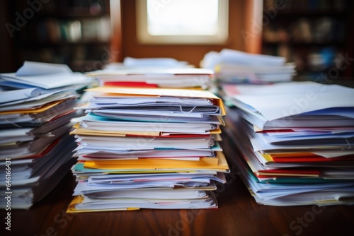 Scatter of folders containing costly treatment plans, medical records, and financial documents representing the economic burden of cancer.