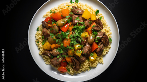 Couscous (Served with meat and vegetables) - Algeria and Morocco food