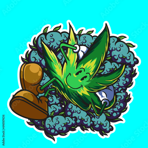 character leaf marihuana illustration (ID: 646169636)