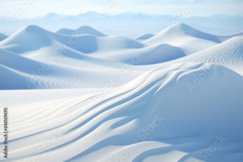 A person captures the textures of a snow-covered mountain slope, emphasizing the undulating patterns formed by layers of snow and ice. Generative Ai. © Sebastian